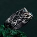 Mystical Elven Ring Set - Sun and Moon Design with Dark Silver Vine Bands