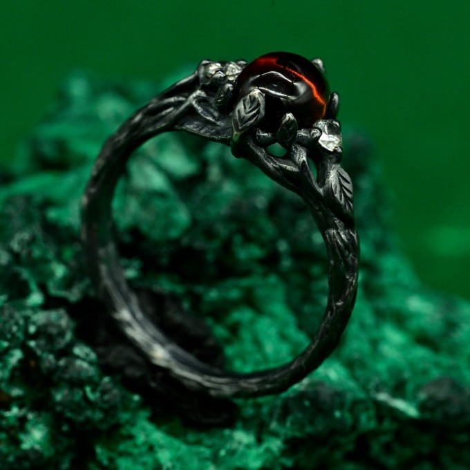Romantic Silver Band: Ethereal Fairycore Flower Design