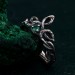 Delicate Leaf Braid with Wood Bark Branch Weave – One-of-a-Kind Silver Fairy Engagement Ring