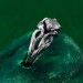 Gothic Silver Ring with Moonstone and Organic Design