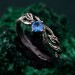 Stunning Leafy Branch with Topaz Ring – Unique Nature's Gemstone Adornment, Christmas Gift Idea