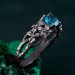 Ethereal Topaz Engagement Ring: Vintage Floral and Tree Branch Design