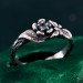 Floral Sterling Silver Ring with Blue Topaz
