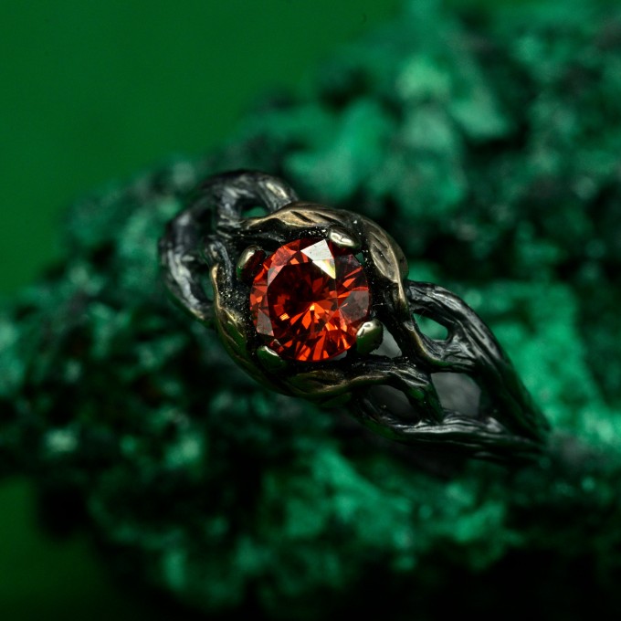 Threads of Fire: Gothic Garnet Ring