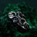 Topaz Enchantment Gothic Ring – Mystical Unisex Wedding Band, Witchy Statement Topaz Ring, Unique Gothic Gemstone Jewel