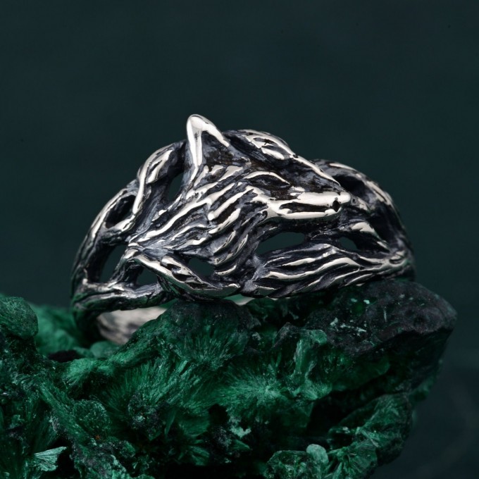 Enchanted Forest Fox Ring - Handcrafted Sterling Silver Statement Ring