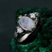 Silver Fairy Engagement Ring: Ethereal Forest Design with Tree Bark Band