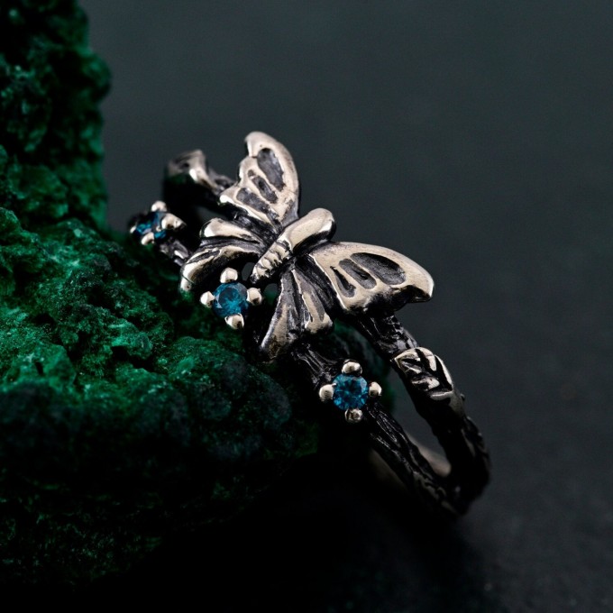Sterling Silver Butterfly Ring - Whimsical Fairy Garden Jewelry