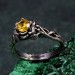 Bloom of Light: Gothic Citrine Lotus Ring