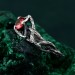 Silver Nature Ring: Garnet Branch-Inspired Engagement Ring for Her