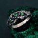 Boho Emerald Braided Ring - Tree Motif Engagement Jewelry