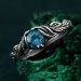 Sterling Silver Fantasy Wedding Ring with Nature Inspired Motif – Nature's Embrace Ring, Enchanted Forest Engagement Ring