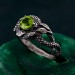 Exquisite Peridot Serpent Ring - Vintage Dragon Mystique in Fantasy Silver