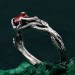 Celtic Garnet Silver Ring - Timeless Celtic Elegance