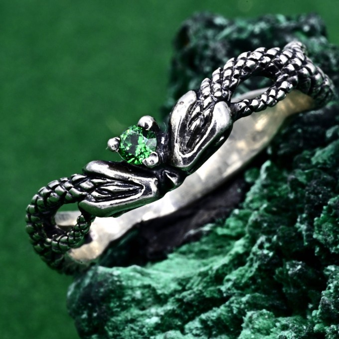 Unusual Nature Wildlife Animal Engagement Ring – Woodland Animal Wrap Ring, Serpentine Embrace Ring, Twisted Serpent Band