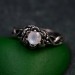 Elven Men's Silver Sapphire Vine Ring – Unique Fantasy Wedding Ring, Nature-Inspired Witchy Jewelry
