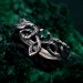 Whispering Leaves: Gothic Emerald Ring