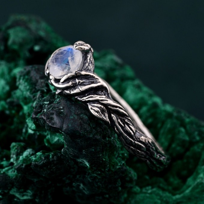 Enchanted Forest Engagement Ring - Rustic Twig of Love Band