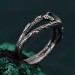 Gothic Noir Silver Band - Shadowed Elegance Nightfall Ring
