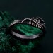 Stunning Unique Silver Ring - Unisex Gothic Wedding Band with Mushrooms