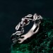 Garnet Twig Silver Ring - Adorned Branch Design