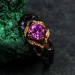 Elegant Alexandrite Wedding Ring for Women – Viking Promise Band with Artistic Leaf and Tree Motif