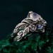 Silver Moonstone Ring Set: Nature-Inspired Leaf and Vine Design Bohemian Wedding Band