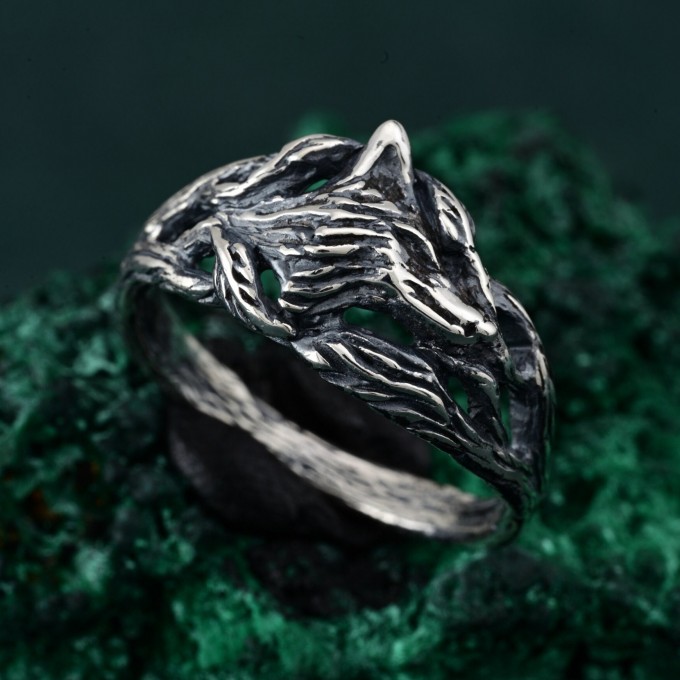 Enchanted Forest Fox Ring - Handcrafted Sterling Silver Statement Ring