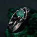 Celtic Emerald Silver Ring - Timeless Celtic Elegance