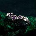 Artisan Amethyst Silver Ring - Luxurious Gold Overlay and Elegant Purple Gemstone