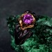 Elegant Alexandrite Wedding Ring for Women – Viking Promise Band with Artistic Leaf and Tree Motif