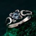 Mystic Topaz Lunar Ring - Triple Moon Goddess Silver Engagement Ring