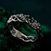 Emerald Oak Leaf Silver Ring
