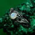 Elegant Twig & Flower Design – Braided Branch Silver Tree Ring, Perfect for Woodland Weddings and Engagements