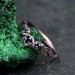 Whispers of Twilight: Gothic Leaf Sapphire Ring