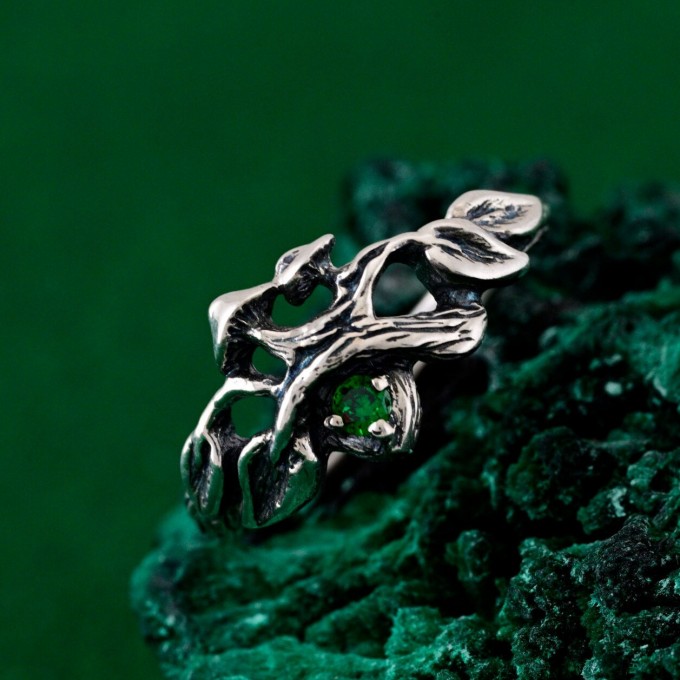 Unisex Gothic Wedding Ring – Witchy Statement Ring, Silver Geometric Design, Unique Gothic Jewelry for All Genders