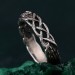 Viking Silver Celtic Ring – Wood Accented Braided Silver Tree Ring with Leaf Design, Masculine Promise Band