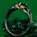 Gothic Dark Silver Ring with Emerald Glow – Symbol of Power
