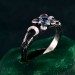 Mystic Topaz Lunar Ring - Triple Moon Goddess Silver Engagement Ring