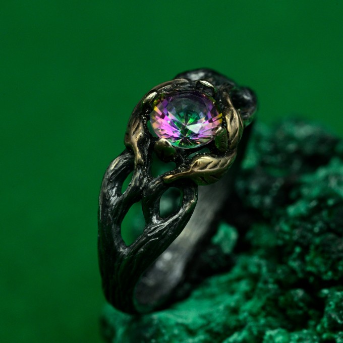 Enchanted Mystic Ring - Artisan Crafted Sterling Silver Twig Band