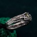 Artisan-Crafted Peridot Silver Twig Ring - Unique Woodland Engagement Band