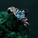 Sterling Silver Fantasy Wedding Ring with Nature Inspired Motif – Nature's Embrace Ring, Enchanted Forest Engagement Ring