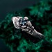 Floral Sterling Silver Ring with Blue Topaz