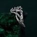 Crimson Trinity: Gothic Garnet Ring