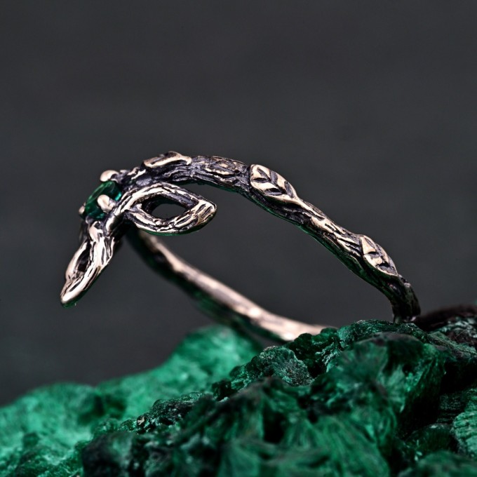 Fairy Theme Tiny Branch Ring: Enchanted Dryad Design