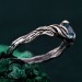 Sterling Silver Fantasy Wedding Ring with Nature Inspired Motif – Nature's Embrace Ring, Enchanted Forest Engagement Ring