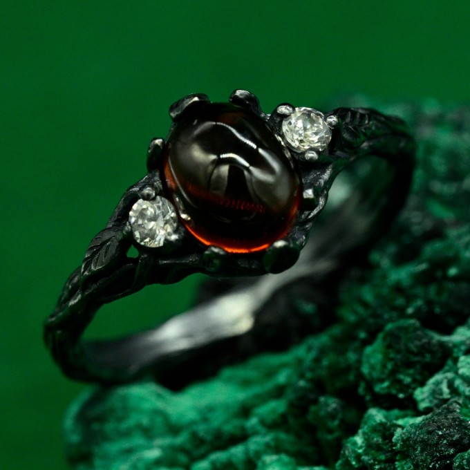 Romantic Silver Band: Ethereal Fairycore Flower Design