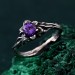 Woodland Whispers Ring – Enchanted Forest Amethyst Ring, Whimsical Vine and Blossom Twig Design, Unique Nature-Inspired Ring