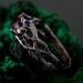 Silver Skull Engagement Ring: Gothic Twig Band Design