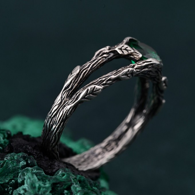 Nightfall Sterling Ring with Shadowed Elegance